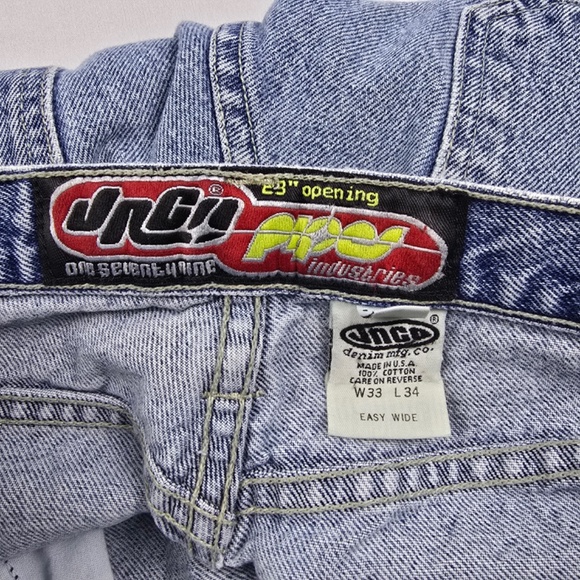 VTG- 90s JNCO J179 Pipes Easy Wide Leg Faded Denim Jeans 31x33  Skate Rave Y2K - Picture 8 of 15